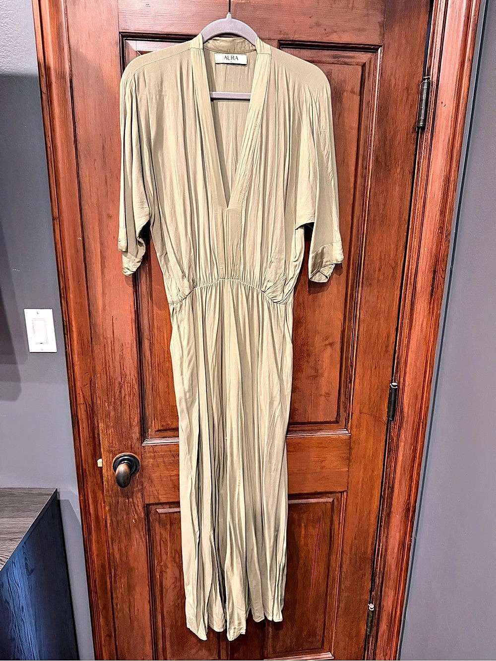 AURA Maxi Dress in khaki green Size Large Like New